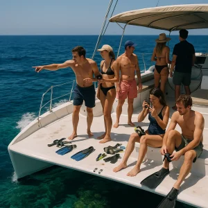 Aventura en Catamarán: Bahía, Snorkel y Almuerzo Gourmet